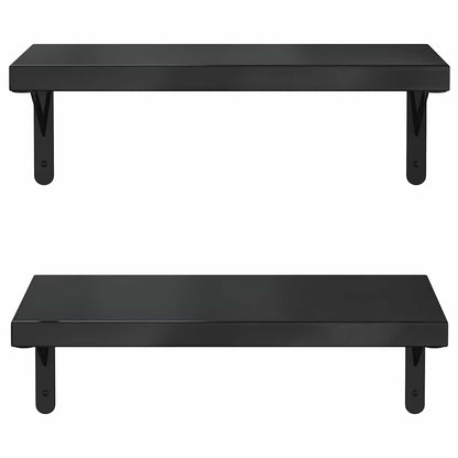 Mensole a Muro 2 pz 50x23,5 cm Nero in Acciaio Inossidabile | homemem39