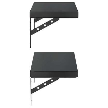 Mensole a Muro 2 pz 50x23,5 cm Nero in Acciaio Inossidabile