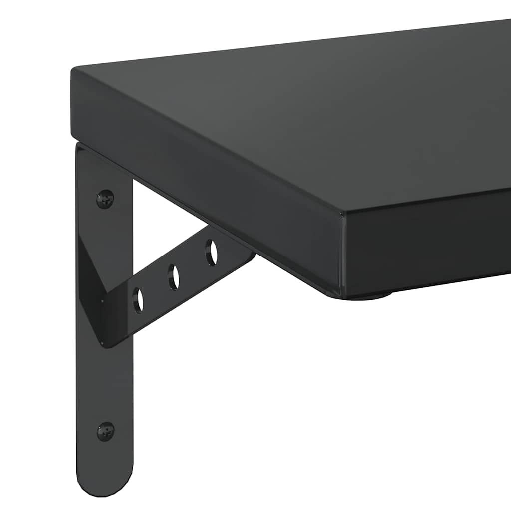 Mensole a Muro 2 pz 50x23,5 cm Nero in Acciaio Inossidabile