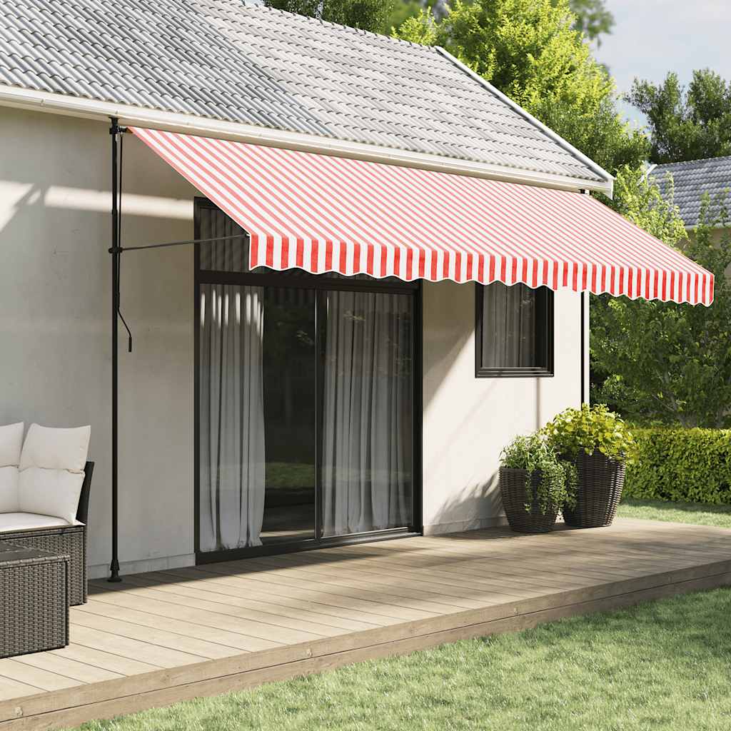 Tessuto di Ricambio per Tenda Strisce Rosse e Bianche 4,5x3 m | homemem39