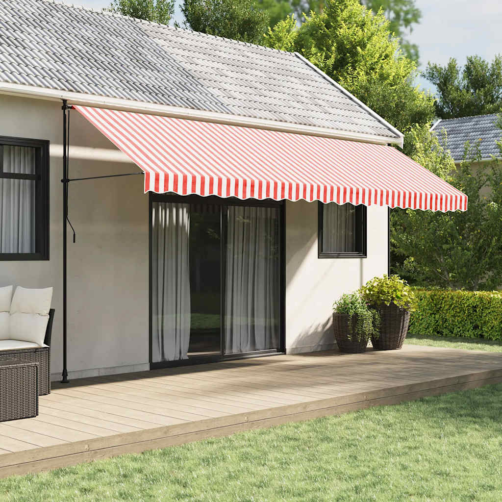 Tessuto di Ricambio per Tenda Strisce Rosse e Bianche 5x3 m | homemem39