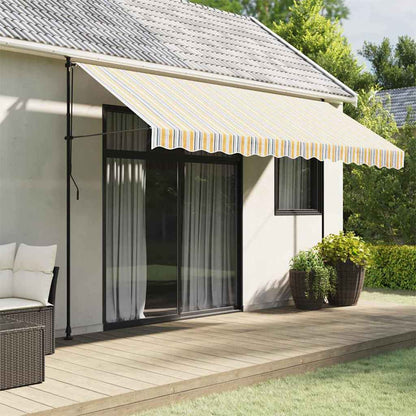 Tessuto di Ricambio per Tenda da Sole Arancione e Blu 4x3,5 m Poliestere | homemem39