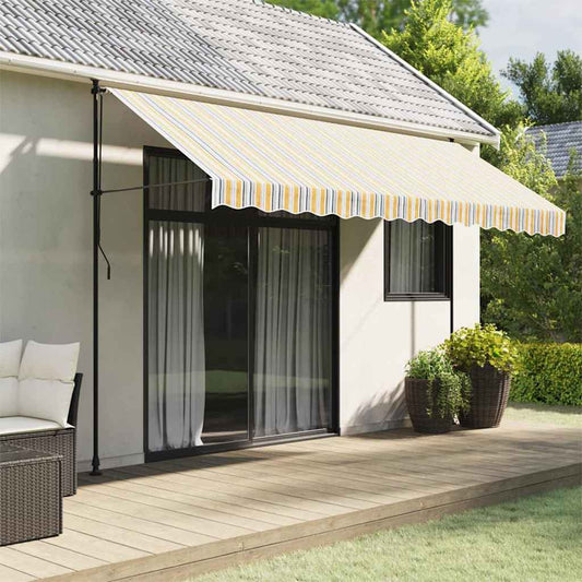 Tessuto di Ricambio per Tenda da Sole Arancione e Blu 4x3,5 m Poliestere | homemem39