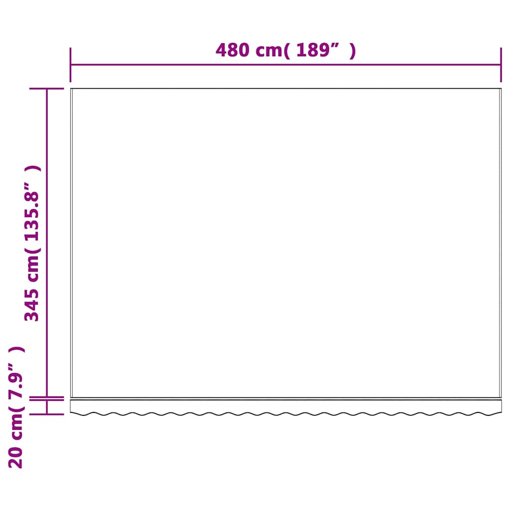Tessuto di Ricambio per Tenda da Sole Arancione e Blu 5x3,5 m Poliestere | homemem39