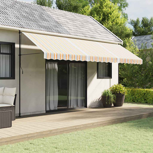 Tessuto di Ricambio per Tenda da Sole Arancione e Blu 5x3,5 m Poliestere | homemem39