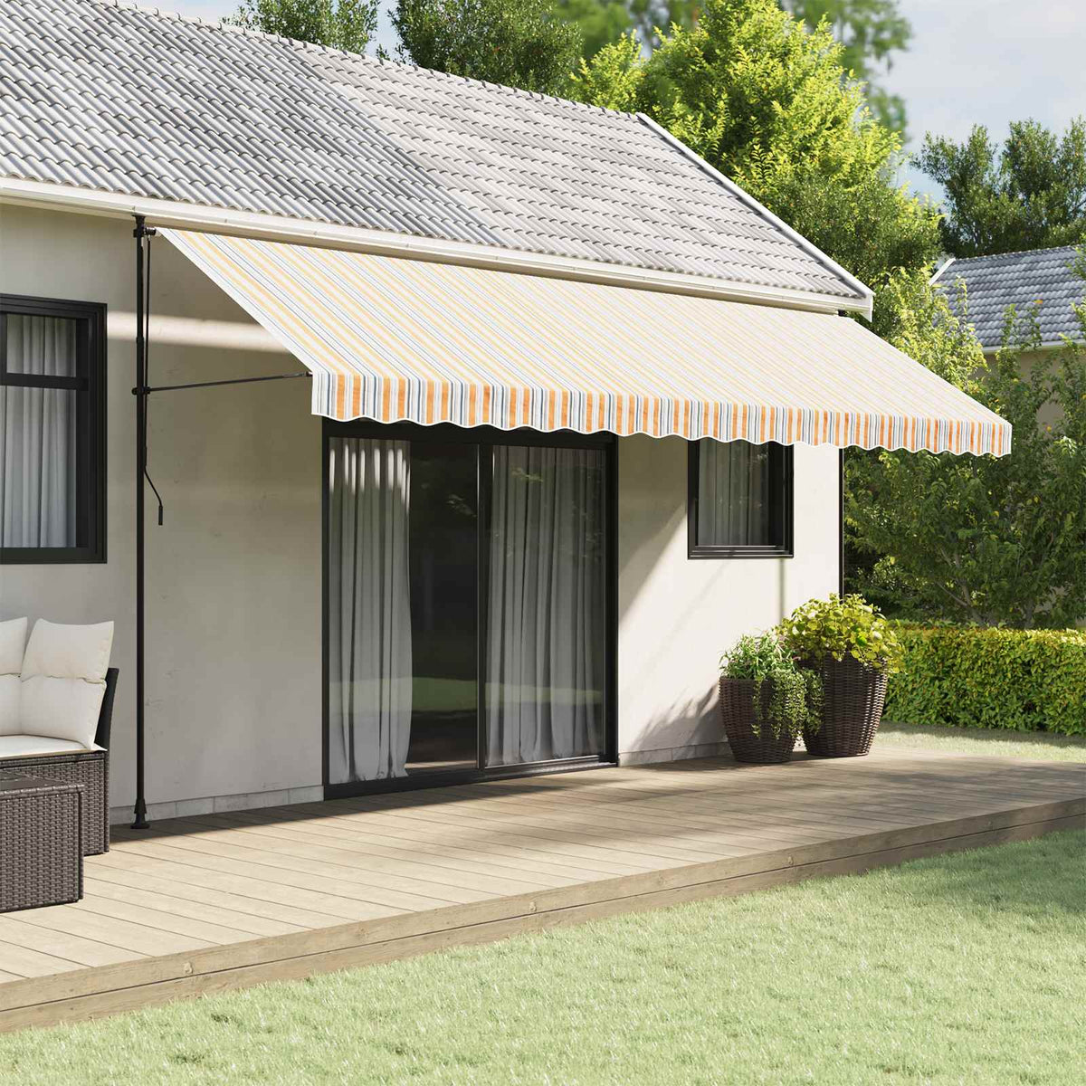 Tessuto di Ricambio per Tenda da Sole Multicolore 500x350 cm