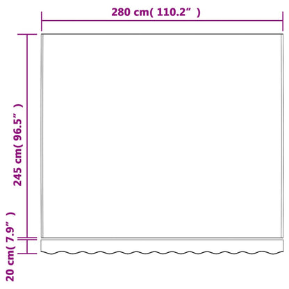 Tessuto di Ricambio per Tenda Strisce Multicolore 3x2,5 m