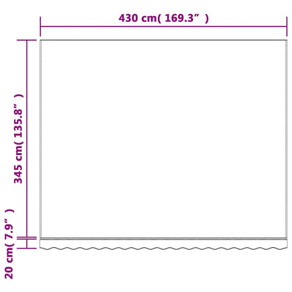 Tessuto di Ricambio per Tenda da Sole Multicolore 450x350 cm
