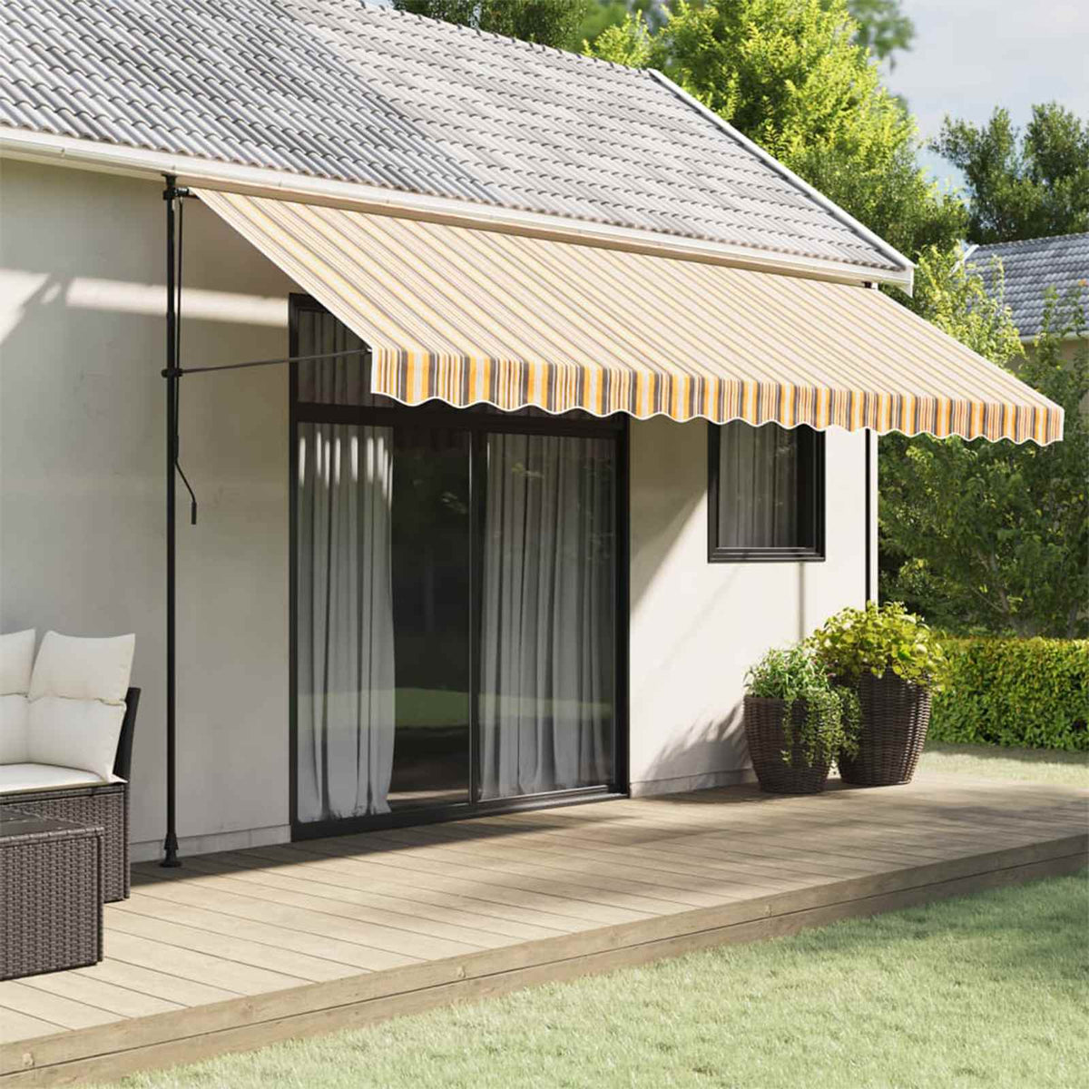 Tessuto di Ricambio per Tenda da Sole Multicolore 450x350 cm