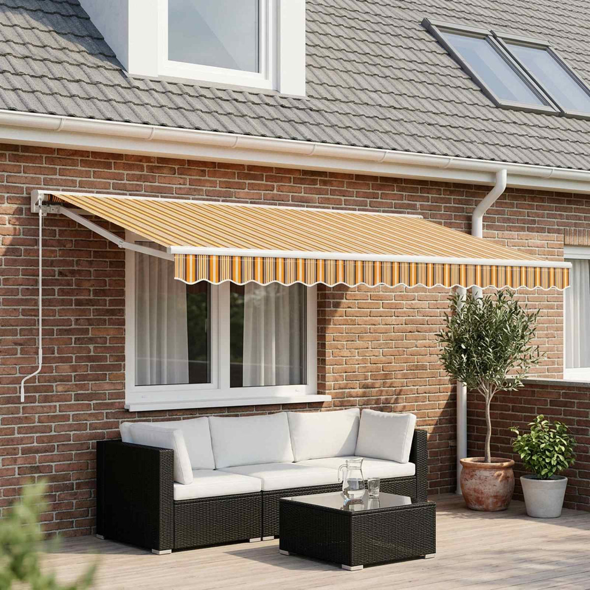 Tessuto di Ricambio per Tenda da Sole Multicolore 500x350 cm