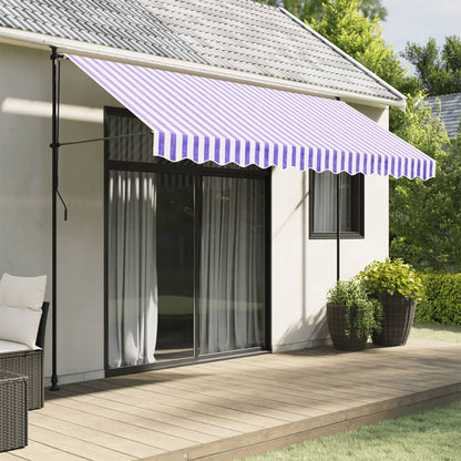 Tessuto Ricambio per Mantovana Tenda Righe Blu e Bianche 3,5 m | homemem39