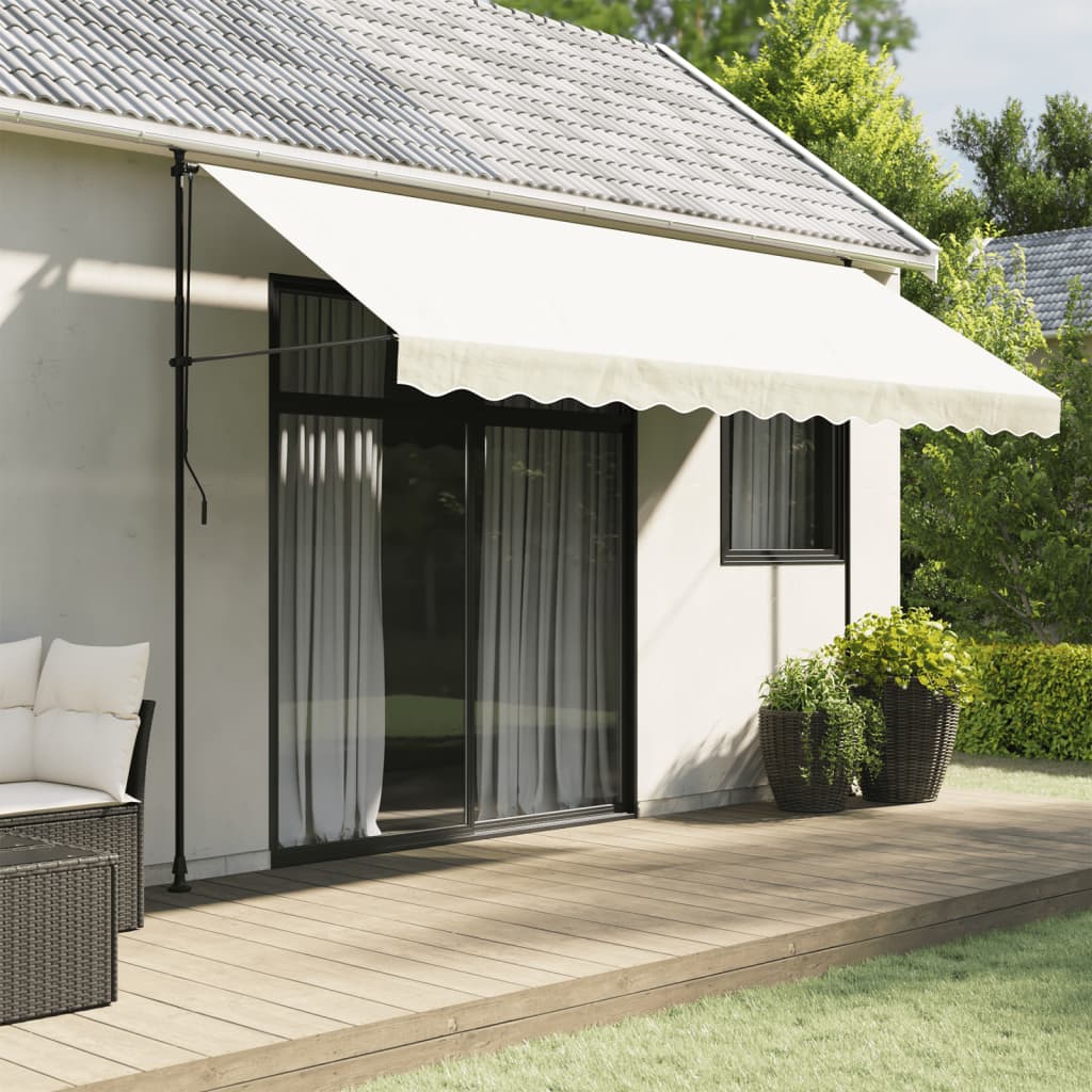 Tessuto di Ricambio per Mantovana da Tenda Strisce Crema 4 m | homemem39