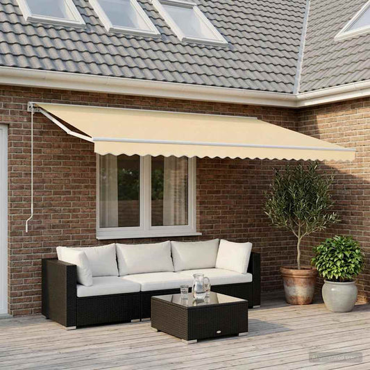 Tessuto di Ricambio per Mantovana da Tenda Strisce Crema 600 cm
