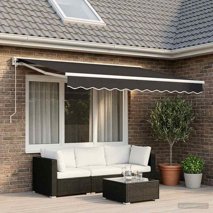 Tessuto di Ricambio per Mantovana Tenda Strisce Antracite 350cm