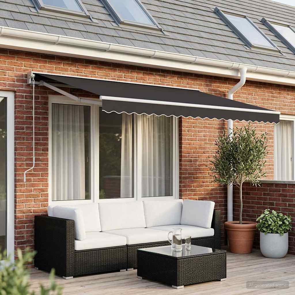 Tessuto di Ricambio Mantovana Tenda Strisce Antracite 600 cm