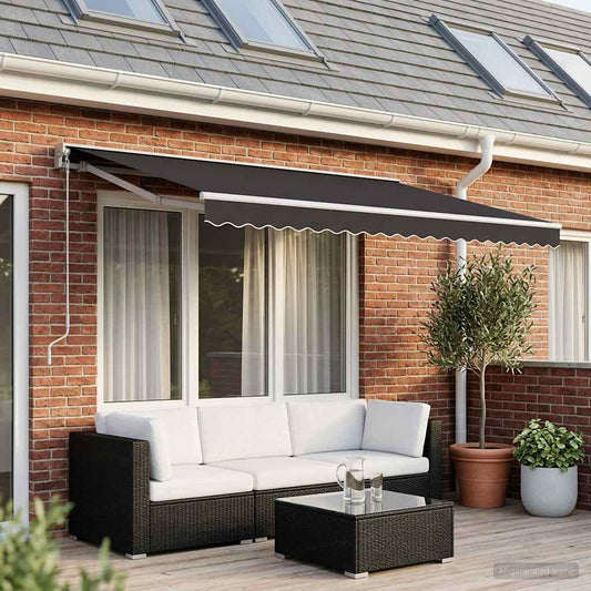 Tessuto di Ricambio Mantovana Tenda Strisce Antracite 600 cm