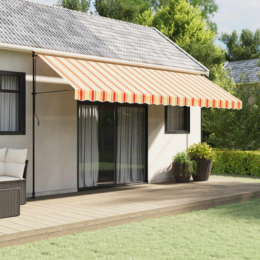 Tessuto Ricambio per Mantovana Tenda Righe Giallo Arancione 500 cm - homemem39