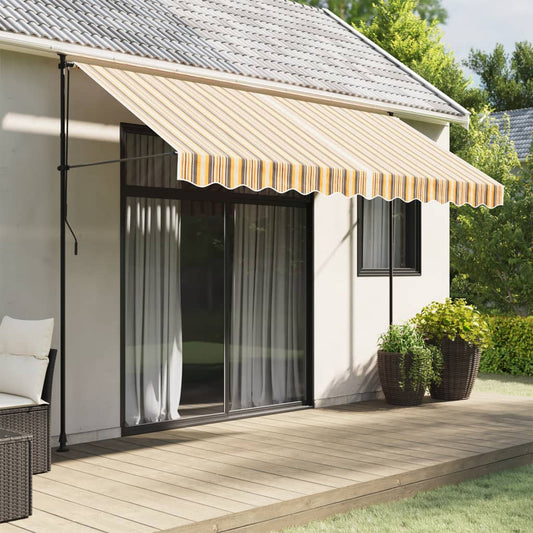 Tessuto Ricambio per Mantovana Tenda Righe Giallo Grigio 3,5 m | homemem39