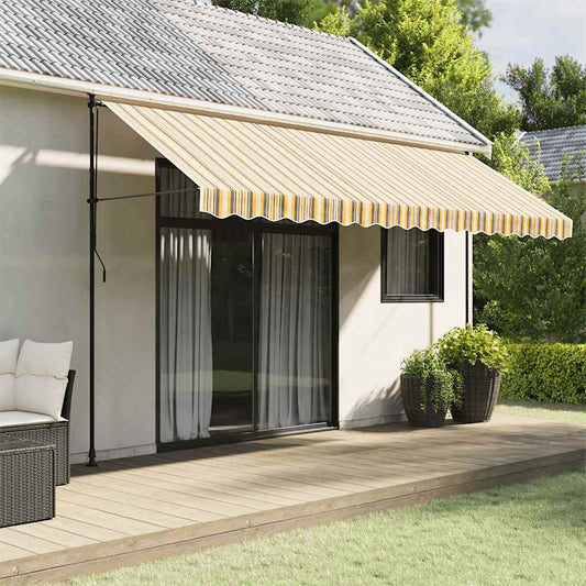 Tessuto Ricambio per Mantovana Tenda Righe Giallo Grigio 4,5 m | homemem39