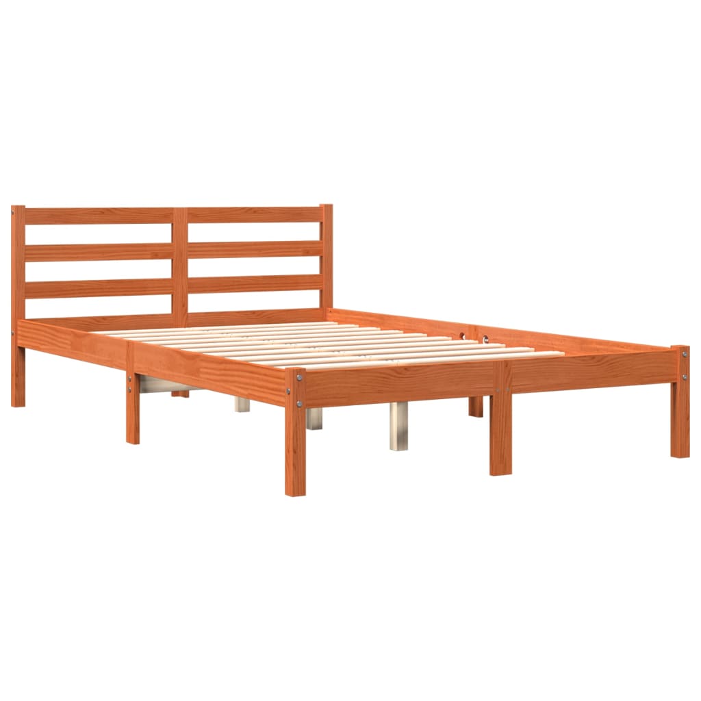 Letto senza Materasso Marrone Cera 150x200 cm in Legno di Pino - homemem39