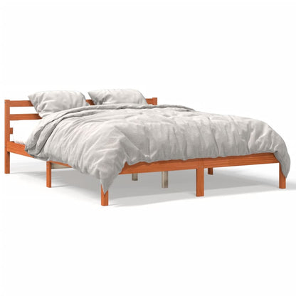 Letto senza Materasso Marrone Cera 200x200 cm in Legno di Pino - homemem39