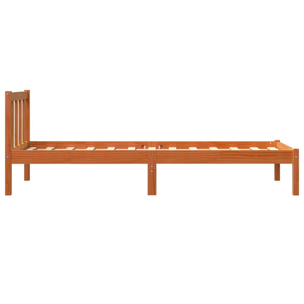 Letto senza Materasso Marrone Cera 90x190 cm in Legno di Pino - homemem39