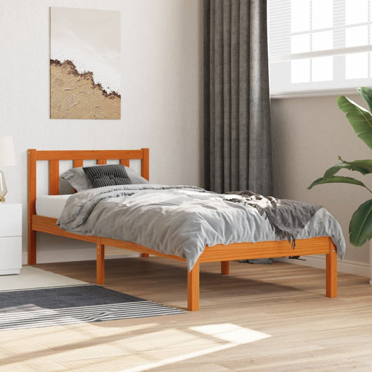 Letto senza Materasso Marrone Cera 90x190 cm in Legno di Pino - homemem39