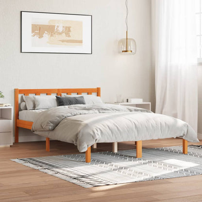 Letto senza Materasso Marrone Cera 135x190 cm in Legno di Pino - homemem39