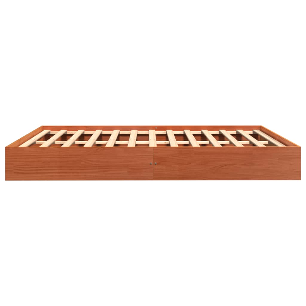 Giroletto senza Materasso Marrone Cera 160x200 cm Legno di Pino | homemem39