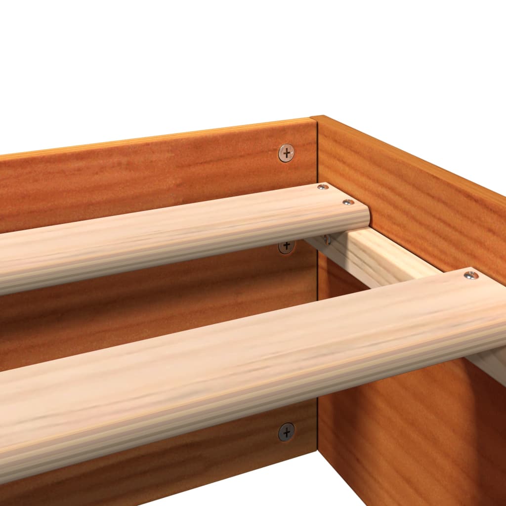 Giroletto senza Materasso Marrone Cera 160x200 cm Legno di Pino | homemem39