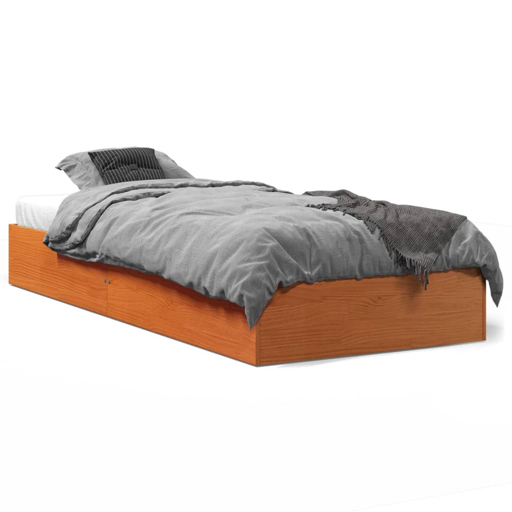 Letto senza Materasso Marrone Cera 90x190 cm in Legno di Pino - homemem39