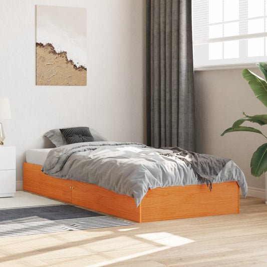 Letto senza Materasso Marrone Cera 90x190 cm in Legno di Pino - homemem39