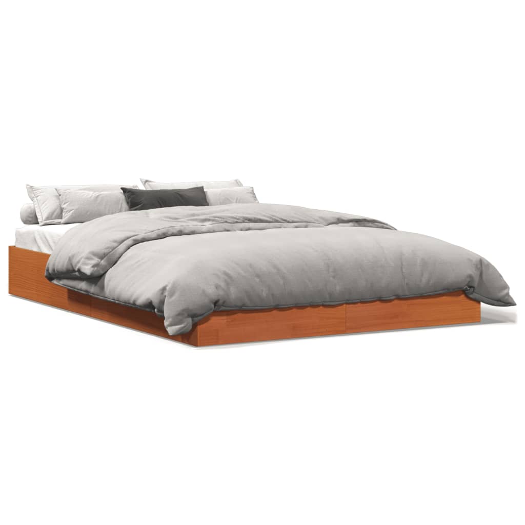 Letto senza Materasso Marrone Cera 120x190 cm in Legno di Pino - homemem39