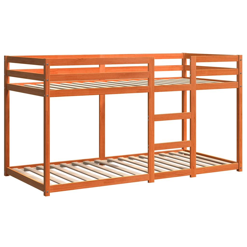 Letto a Castello Marrone Cera 80x200 cm in Legno di Pino | homemem39