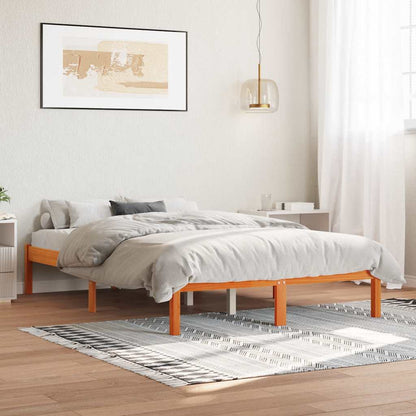 Letto senza Materasso Marrone Cera 140x190 cm in Legno di Pino