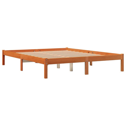 Giroletto senza Materasso Marrone Cera 150x200 cm Legno di Pino - homemem39