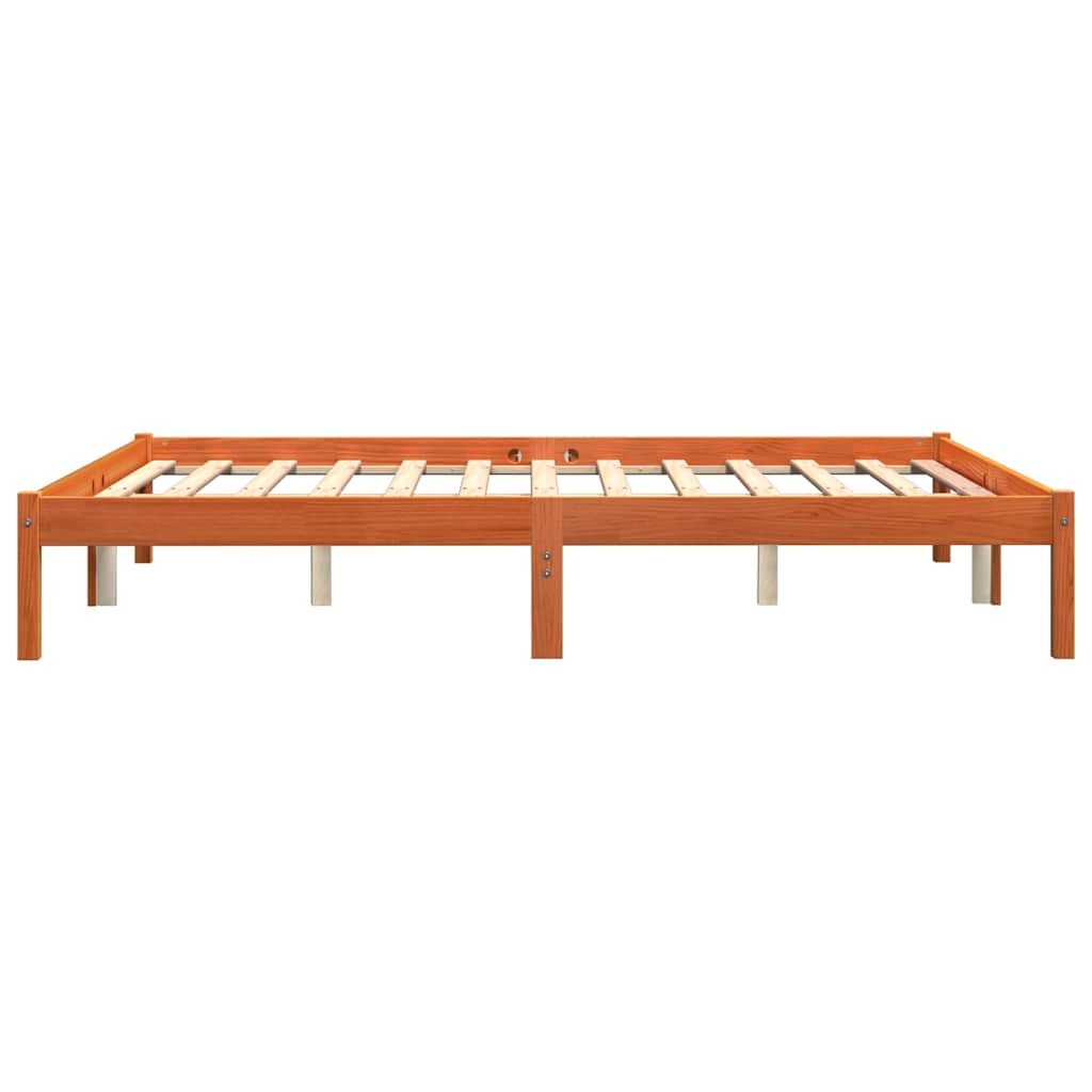 Giroletto senza Materasso Marrone Cera 150x200 cm Legno di Pino