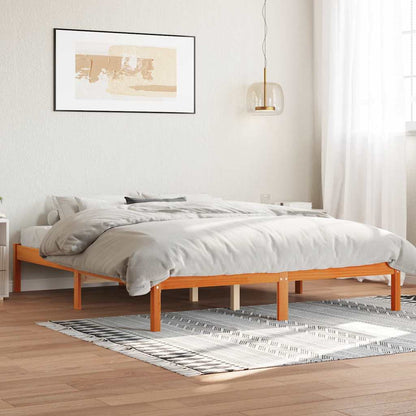 Giroletto senza Materasso Marrone Cera 150x200 cm Legno di Pino