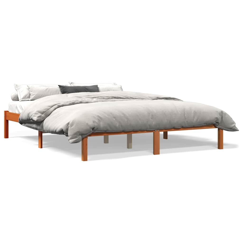 Giroletto senza Materasso Marrone Cera 160x200 cm Legno di Pino