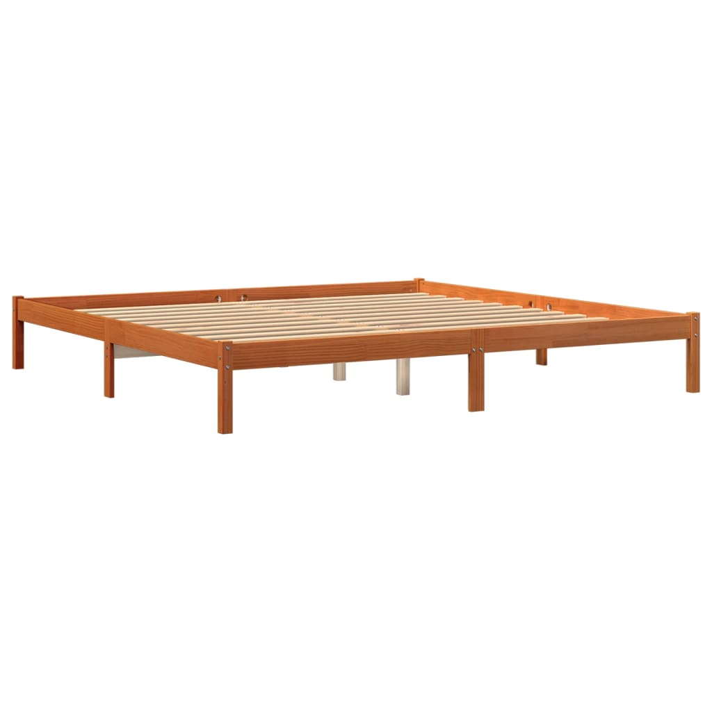 Giroletto senza Materasso Marrone Cera 180x200 cm Legno di Pino - homemem39