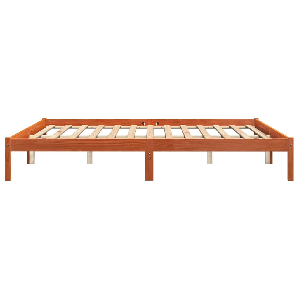Giroletto senza Materasso Marrone Cera 200x200 cm Legno di Pino