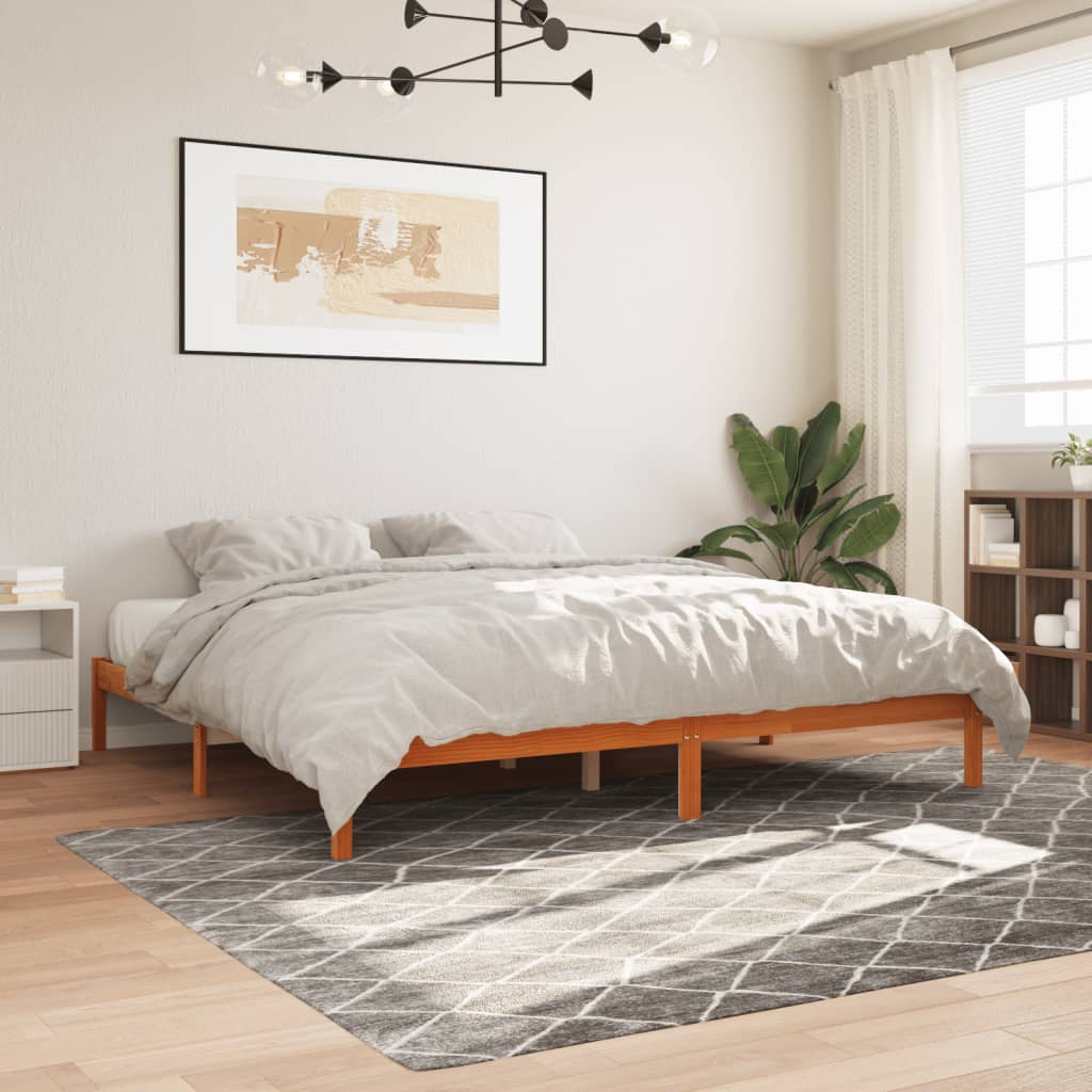 Giroletto senza Materasso Marrone Cera 200x200 cm Legno di Pino - homemem39