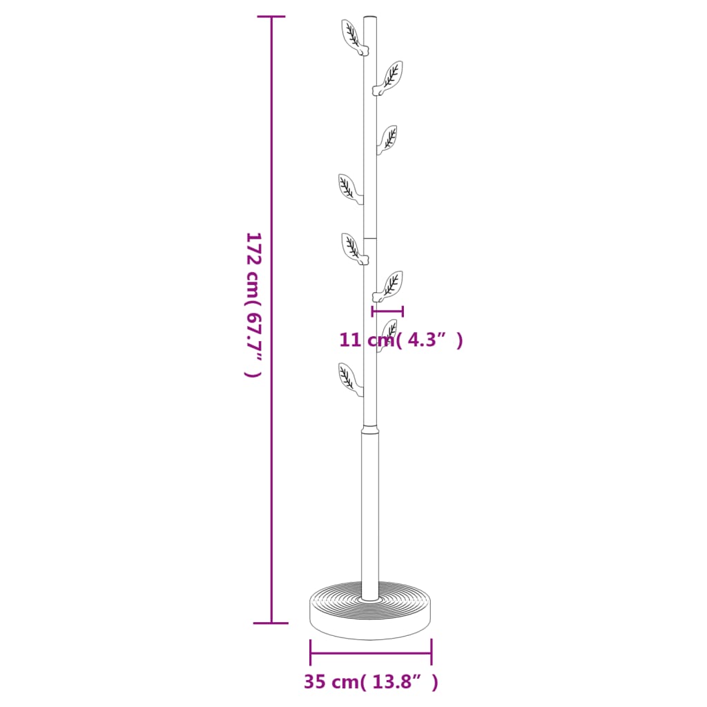 Appendiabiti Rosa 172 cm in Ferro Verniciato a Polvere