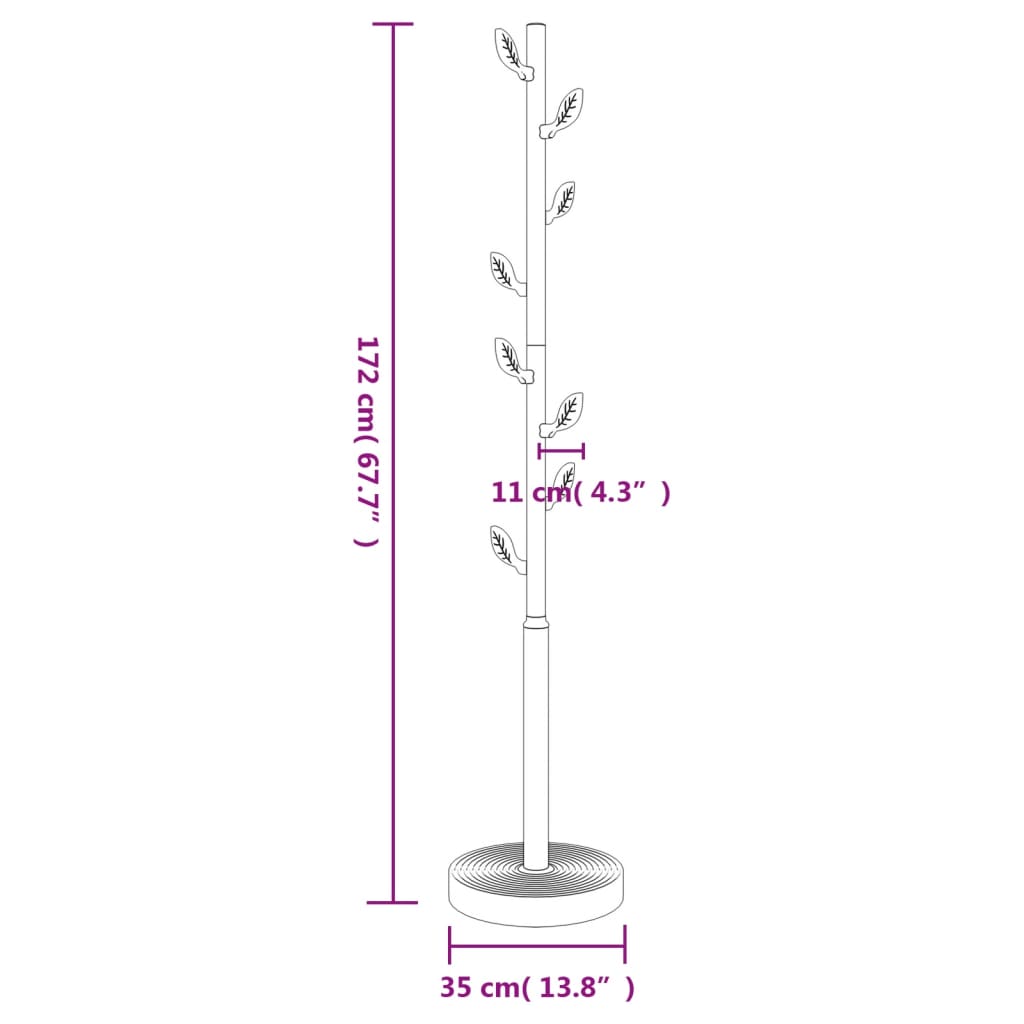 Appendiabiti Blu 172 cm in Ferro Verniciato a Polvere