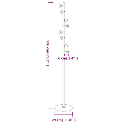 Schwarzer Kleiderbügel 176 cm aus pulverbeschichtetem Eisen