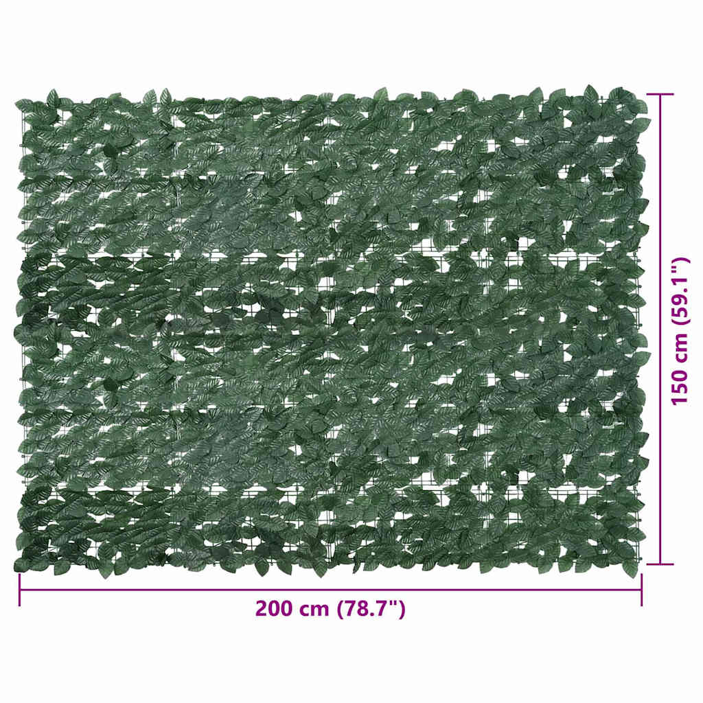 Paravento da Balcone con Foglie Verde Scuro 200x150 cm | homemem39