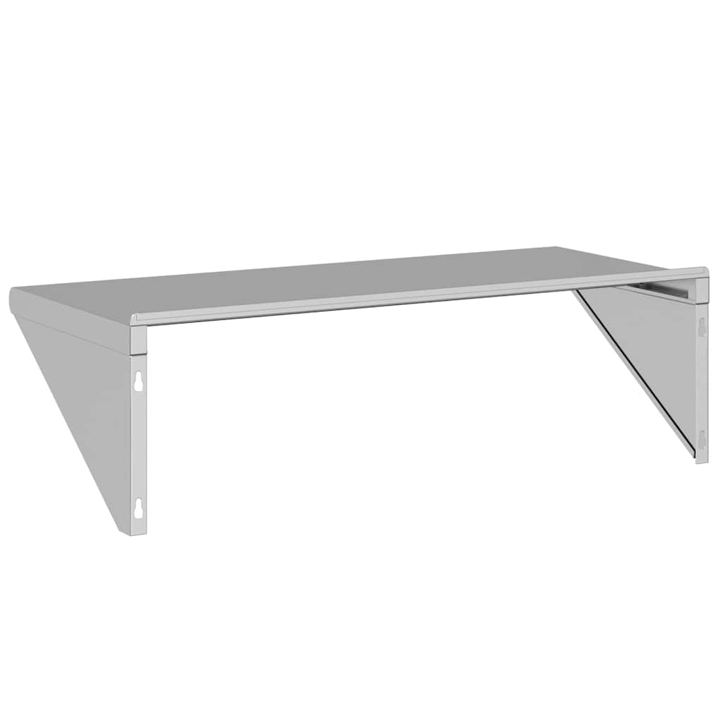 Mensola a Muro 100x45x31 cm Argento in Acciaio Inossidabile | homemem39