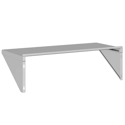 Mensola a Muro 100x45x31 cm Argento in Acciaio Inossidabile