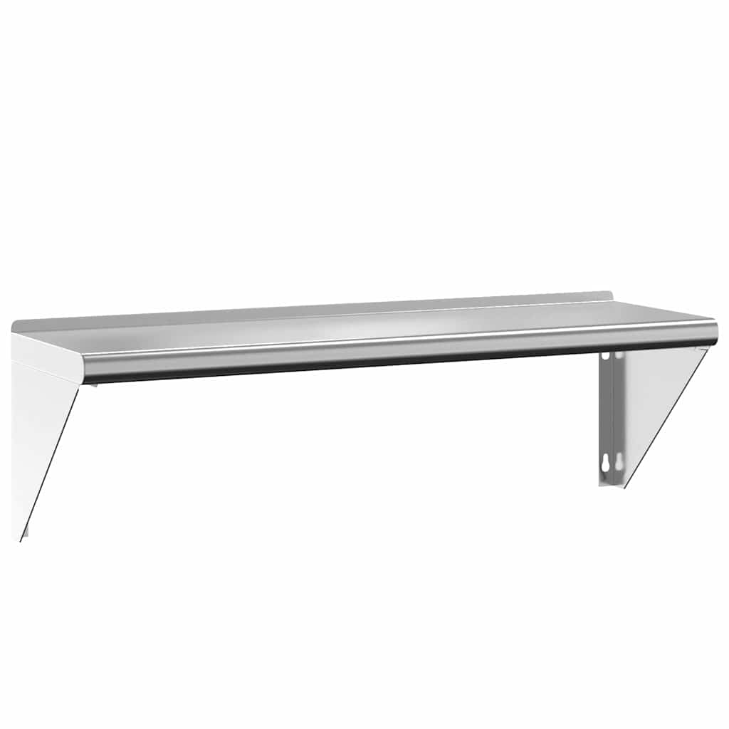 Mensola a Muro 100x30x31 cm Argento in Acciaio Inossidabile | homemem39