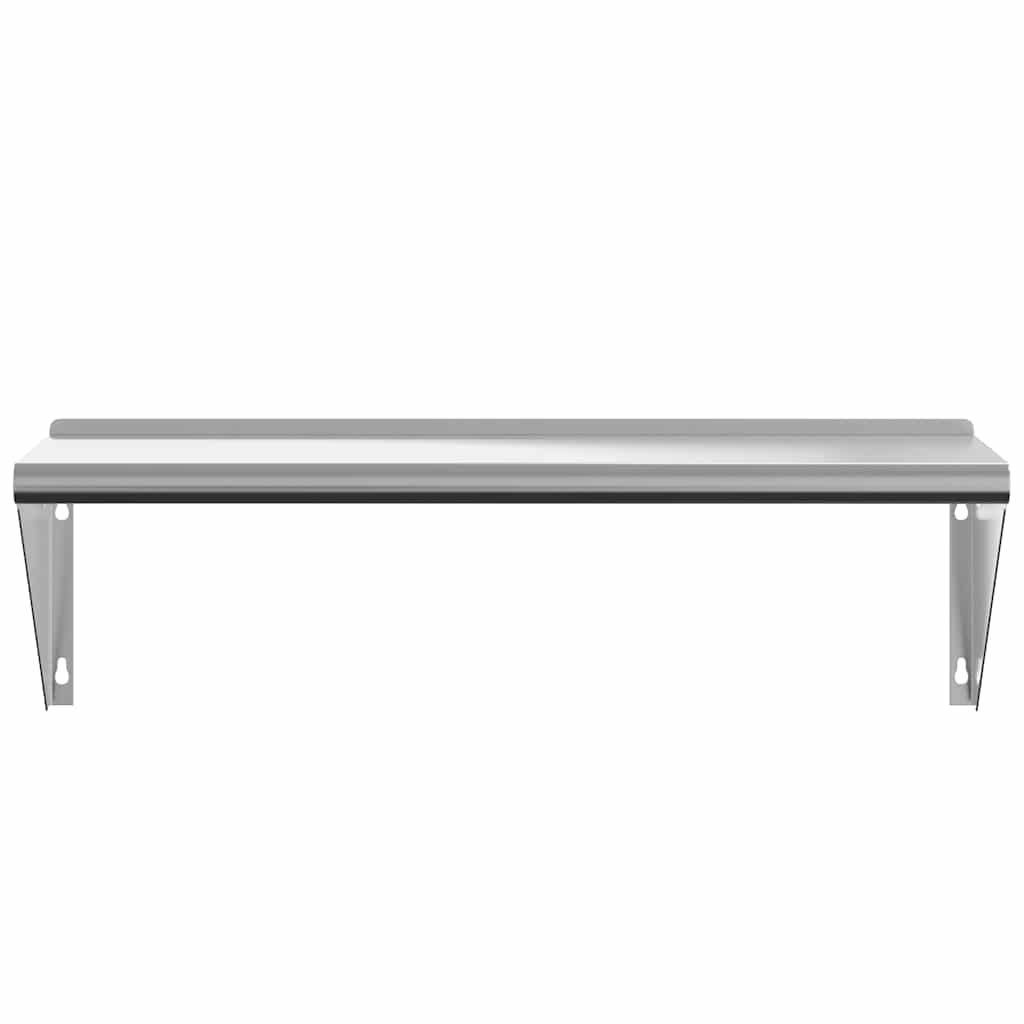 Mensola a Muro 100x30x31 cm Argento in Acciaio Inossidabile | homemem39